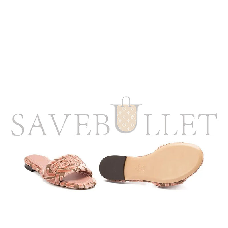 FENDI LOGO MOTIF VELVET SANDALS 8R8092AY9Z